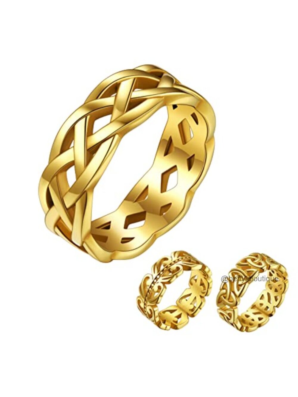 Celtic Knot Band Ring Stainless Steel Irish Eternity Wedding Ring